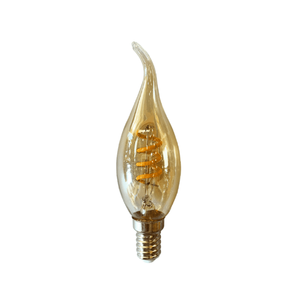 E14 LED kaarslamp tip amber 4 Watt Dimbaar 2200K Extra warm