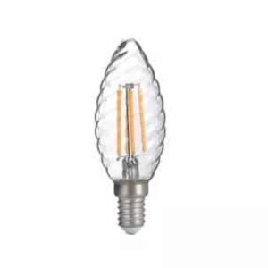 E14 LED kaarslamp ribbel helder 2 Watt Dimbaar 2400K Extra warm